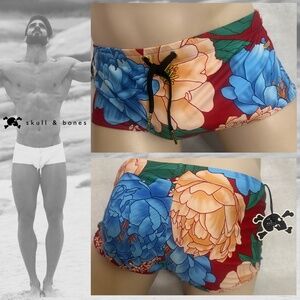 Skull & Bones Square Cut Swimsuit Large 34-35" waist New with tags 87% polyester